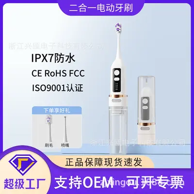 2-in-1 Electric Toothbrush and Water Flosser, Waterproof, Ultrasonic
