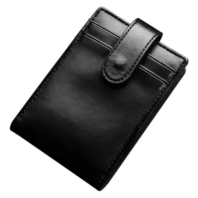 Men's Short PU Wallet, Korean Style, Buckle Closure, Retro Card Holder - 6