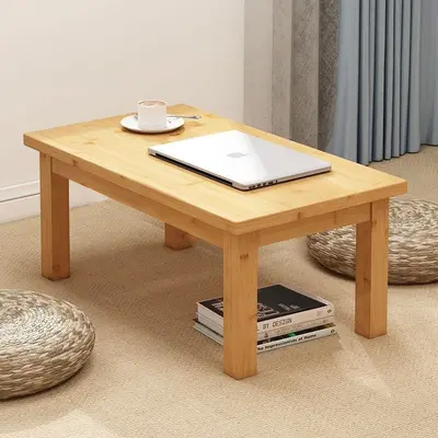 Bamboo Kang Table, Solid Wood Tatami Low Table for Floor Dining and Writing