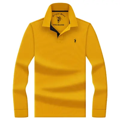 Herren Langarm-Poloshirt aus reiner Baumwolle, bestickt - 11