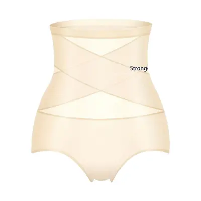 High-Waist Body Shaping Pants, Cross Bandage Tummy Control, Hip Lifting
