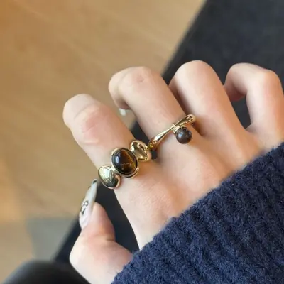 S925 retro gümüş yüzük niş tasarım - 5