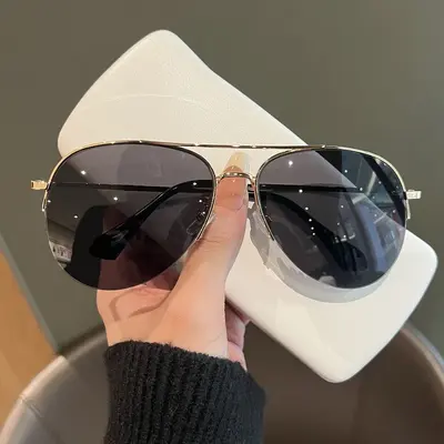 Aviator Sunglasses with Brown Mirror Lenses for Men and Women - 10