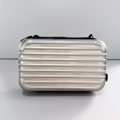7 inch hard shell waterproof cosmetic bag, large capacity, crossbody strap - 8