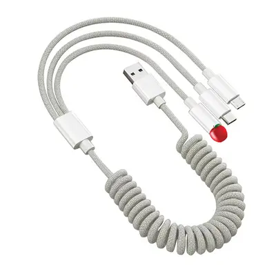 120W 3-in-1 spring-type charging cable, car mounted - 9