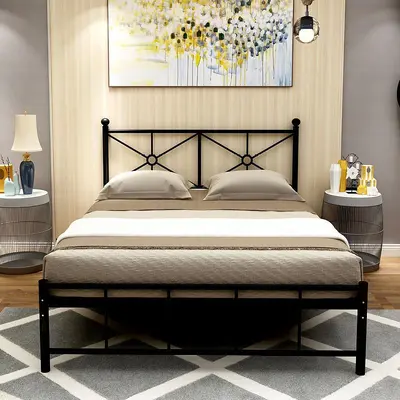 Minimalist Single-Layer Metal Bed Frame, Single or Double - 3