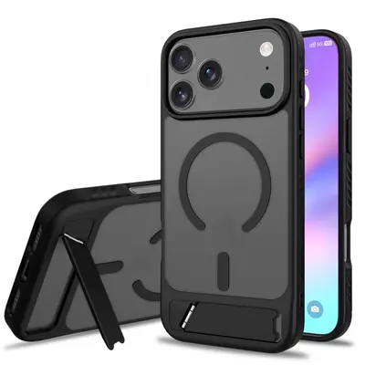 2-in-1 magnetic case for iPhone 17/18 Pro Max with stand and leather-like feel - 7