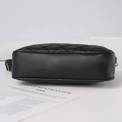 Women's Quilted PU Crossbody Small Square Shoulder Bag - 5
