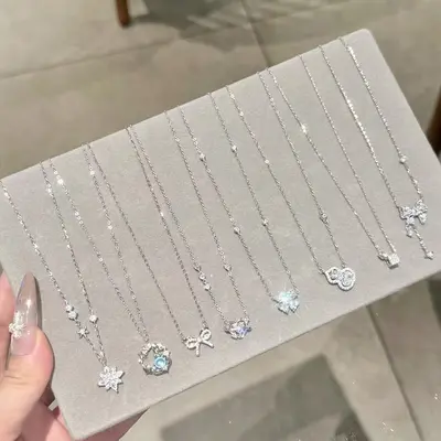 S925 Sterlingsilber Zirkonia-Halskette für Damen