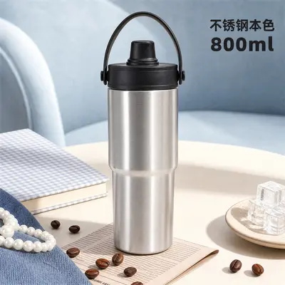 Double-Drink Straw Insulated Bottle, 304 Stainless Steel, Large Capacity Water Bottle - 11