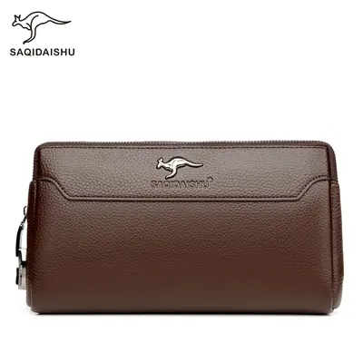 Men's Underarm Clutch Bag, Combination Lock, Large Capacity for Business Trips - 8