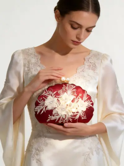 Women's Elegant Clutch, Shell Evening Bag for Parties and Weddings - 6
