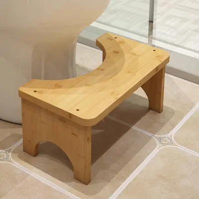 Çocuklar İçin Bambu Tuvalet Taburesi, Kaymaz Banyo Basamağı