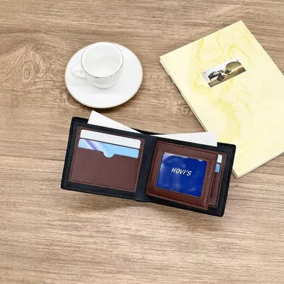 Retro Men's Leather Wallet, Short Model with Zipper ID Card Holder - 2