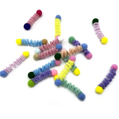 Macaron-Colored Plush Spring Cat Teaser Toy - 4