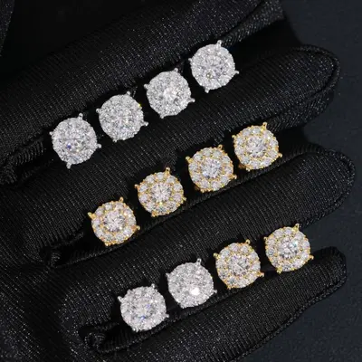 S925 Silver Moissanite Four-Claw Earrings Classic
