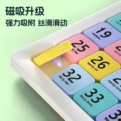 Magnetic Digital Three Kingdoms Huarong Dao Sliding Puzzle, Logic Toy for Ages 3-6 - 4