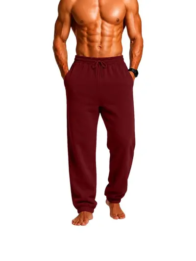 Men's Solid Color Sweatpants, Elastic Waist with Drawstring, Plus Size - 6