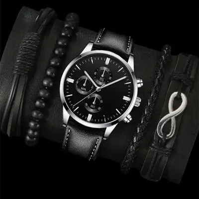 Herren-Ledergürtel, Uhr und Armband Set - 13