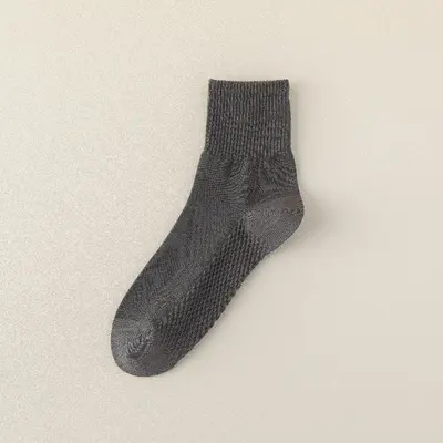 Men's Spring and Autumn Sports and Casual Cotton Socks Sweat-Absorbing and Breathable Men's Seamless Work Pure Color Summer Mid-Calf Cotton Socks - 10