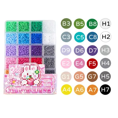 24 Renk BügGlitter Boncuk Seti Çocuklar İçin DIY Boncuk Puzzle Malzeme Paketi - 7