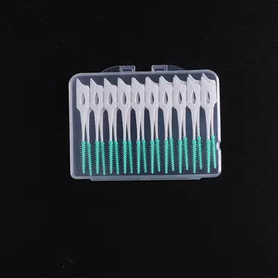 Ortodonti için diş arası fırçası, yumuşak silikon kürdan fırçası, turuncu, mavi, yeşil, 20/40 silikon kürdan - 8