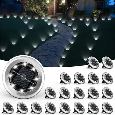 Solar Lawn Light Outdoor Garden Light Mini Small Ground Buried Light Stainless Steel Induction LED Stake Ground Light