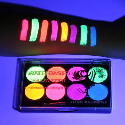 8-Color Fluorescent Water-Soluble Body and Face Paint - 1