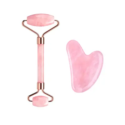 Kaynağından Fabrika Pembe Kristal Masaj Roller Jade Roller Masaj Cihazı Parmak Gua Sha Tahtası Hediye Kristal Güzellik Aracı - 12
