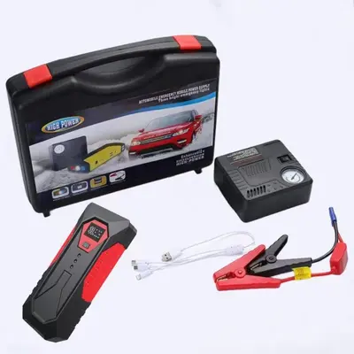 12V Car Emergency Jump Starter Power Bank, High Capacity - 9