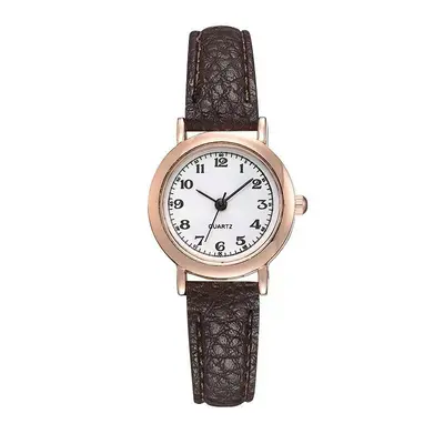 Damen-Armbanduhr, runder Zifferblatt, Quarz, kleine Größe - 8