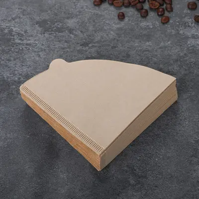 Cone Coffee Filter Paper for American Coffee Machines, V60 Filter, White Wood Pulp - 9