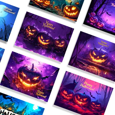 Grenzüberschreitende Amazon Halloween-Grußkarte handschriftliche Dankeskarte Segenswunsch-Nachricht Geschenkkarte Dekoration kleine Karte englische Version