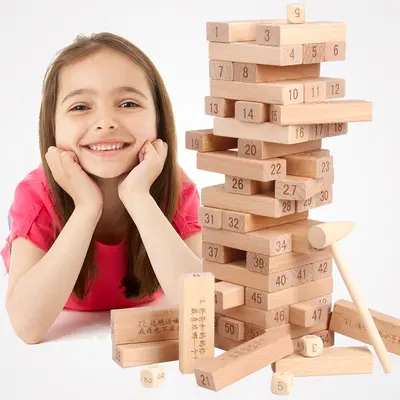 Large Children's Educational Stacking Blocks, Jenga Table Game - 3
