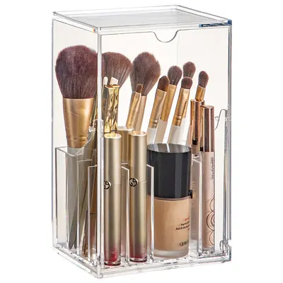Transparente Make-up-Pinsel-Aufbewahrungsbox staubdicht