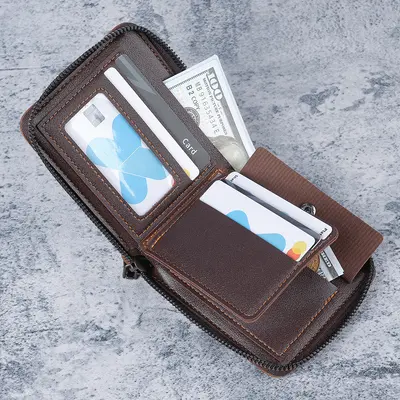 Men's Business Wallet, Waterproof, Wear-Resistant, Bifold with Multiple Card Slots - 4