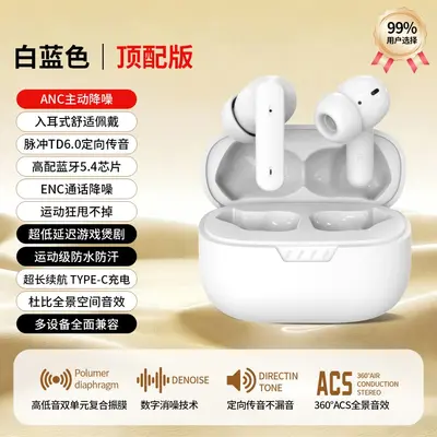 WT01 Wireless Bluetooth Earbuds with ANC Noise Cancelling, JBL Compatible - 8