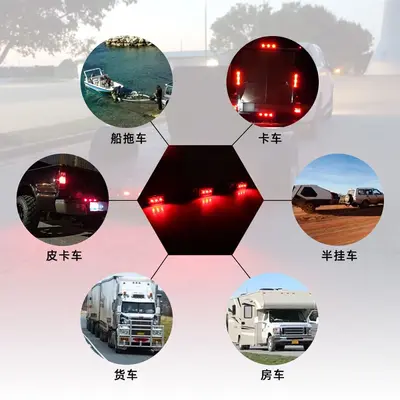 Truck Tail Light 9 LED 12V Red, Pickup High Mount Brake Light