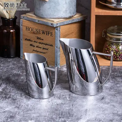 304 Stainless Steel Angled-Spout Milk Pitcher for Latte Art