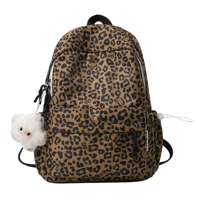 Leopard Print Retro Backpack, Lightweight, for Middle and High School Students - 9