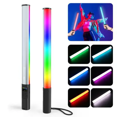 Pangniu Renkli Arka Plan RGB Fotoğrafik Dolgu Işığı Taşınabilir LED Profesyonel Işık Yayını Atmosfer Işığı El Tipi Çubuk Işık - 9