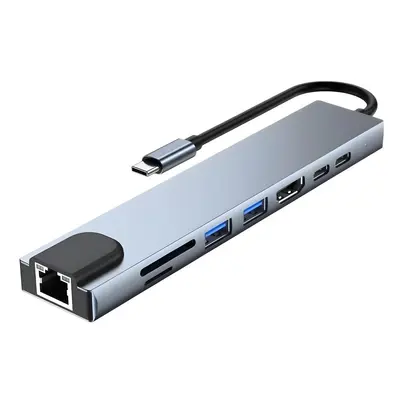 8-in-1 Type-C USB-Dockingstation mit LAN-Anschluss