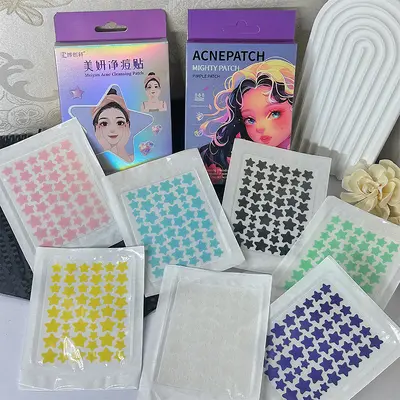 Hydrocolloid Colorful Star Acne Patches, Concealing and Soothing