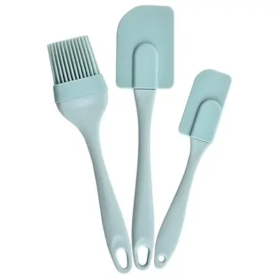 In Stock 3-Piece Silicone Scraper Set Spatula Oil Brush Set Heat-Resistant Cake Baking Tools Set