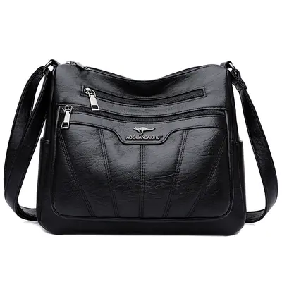 Women's Embroidered Crossbody Shoulder Bag, Large Capacity, Simple Design - 6