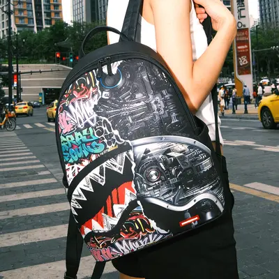 SG Shark Design Dual Strap Backpack, Large Capacity
