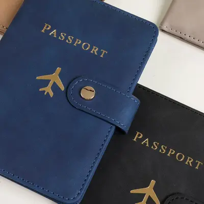 Leather Passport Protection Holder with Multiple Card Slots