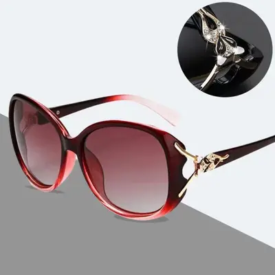 Fox Head Sunglasses for Women, UV Protection, Round Face Style - 7