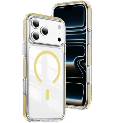 适用于iPhone17Pro Max新品透明磁环手机壳16晶盾彩条防摔盔甲壳 - 13