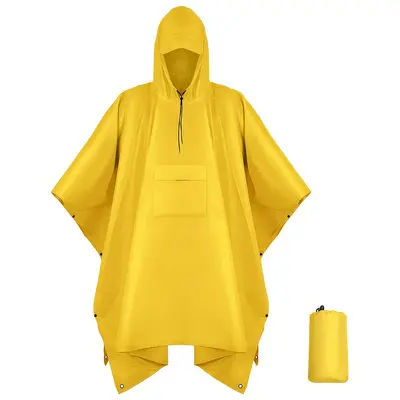 Cape raincoat sunshade multifunctional 3-in-1 ground mat backpack mountaineering outdoor camouflage tactical hooded cape poncho - 11